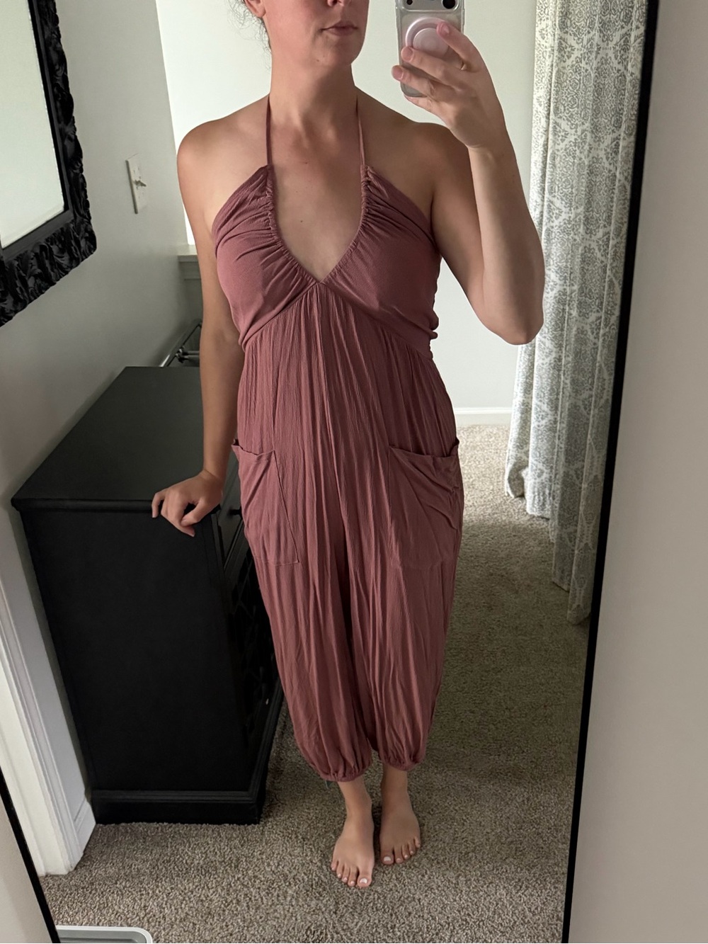 CUPSHE Halter Neck Mauve Jumpsuit Dress